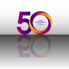 50 years anniversary celebration logo design template vector