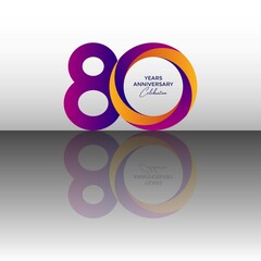 80 years anniversary celebration logo design template vector