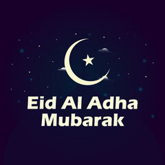 Fototapeta na wymiar Eid al Adha Mubarak. Muslim holiday vector illustration. Islamic greetings card design. Premium Vector.