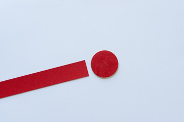 red circle and paper bar
