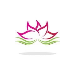 Fototapeta premium Beauty vector lotus icon
