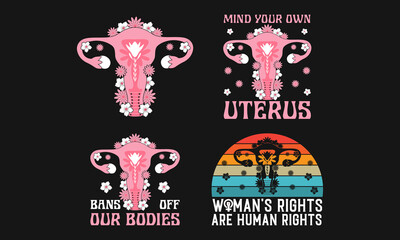 Uterus Women's Rights Graphic Vector T-shirt Illustration