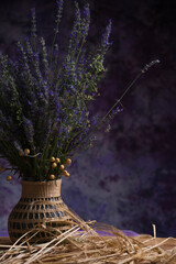 lavender and wheat still life