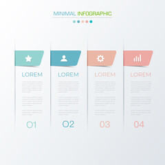 Business infographic template the concept is circle option step with full color icon can be used for diagram infograph chart business presentation or web , Vector design element illustration