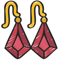 Long Diamond Earrings Icon