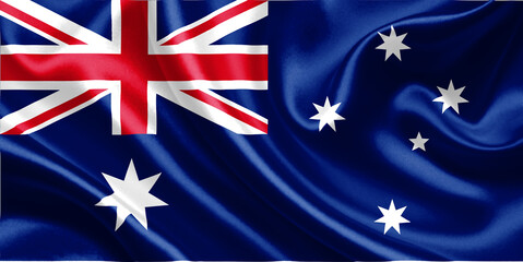Australia flag on satin texture effect
