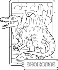 prehistoric dinosaur spinosaurus, coloring book for children, outline illustration - 514651085