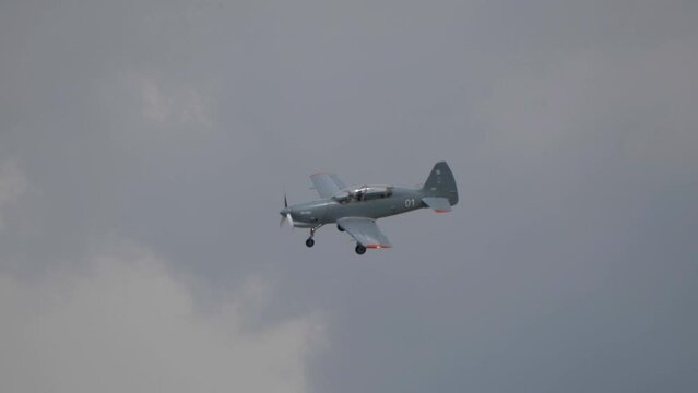 Yak-152 propeller-driven training aircraft STRIZHI Aerobatic Team 30TH Anniversary Event.