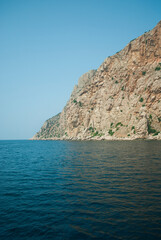 Beautiful sea view and mountines. Summertime. Travel inspiration. Seascapes and beach landscapes	