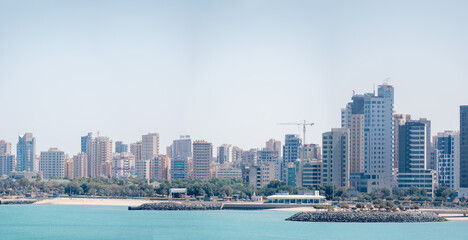 Fototapeta premium A panoramic view of the Kuwait City Skyline