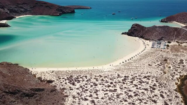 Aerial View of Balandra Beach, Baja California Sur, Mexico