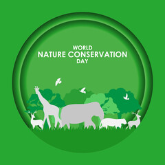 Vector illustration for World Nature Conservation Day banner