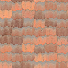 Realistic cracked red tile rendered texture seamless background image