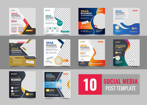 Corporate horizontal business conference flyer template, Business conference flyer template template set