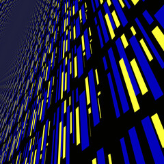 Blue yellow space abstract background with lines