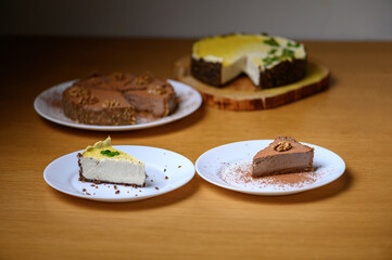 Vegan nut cake. Lime and Chocolate Cashew Tart