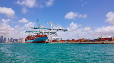 Many containers at Port Miami, one of the largest cargo port