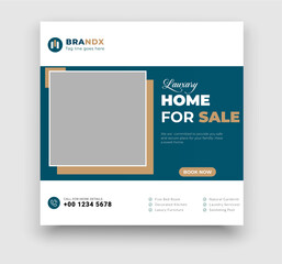 Real Estate Social Media Post Template, Editable Banner Template With Dream Home Post Social