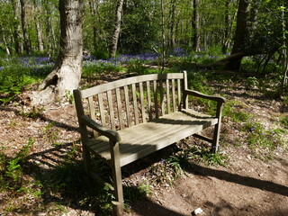 Romantic bench for hikers looking for a rest in the 