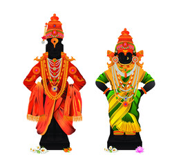 Vithal rukmini vector art illustration