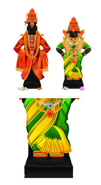 Vithal rukmini god illustration vector art