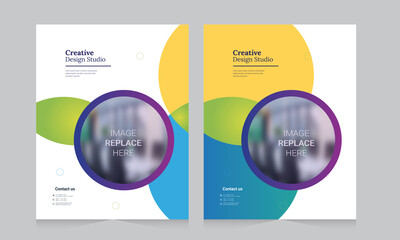 Cover design for annual report and business catalog, magazine, flyer or booklet. Brochure template layout. A4 cover vector EPS-10