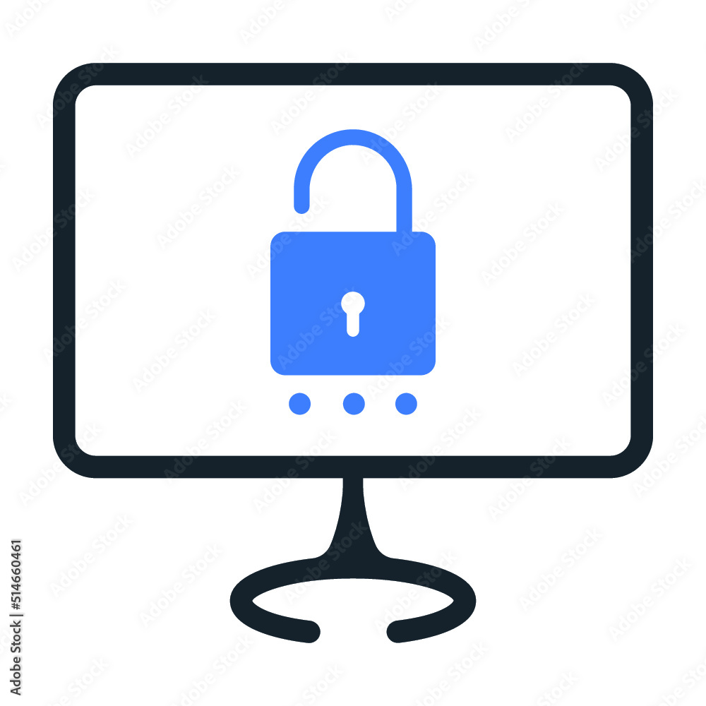 Poster Account, computer, lock, locked, screen, secure icon