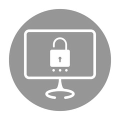 Black Laptop with password notification and lock icon isolated. Concept of security, personal access, user authorization, login form. Vector Illustration
