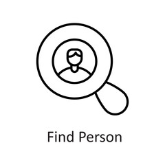 Find Person vector filled outline Icon Design illustration on White background. EPS 10 File