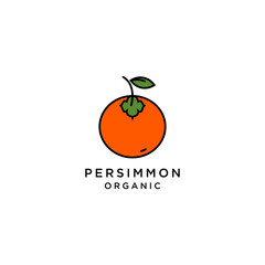 Template creative and fun persimmon fruit logo vector
