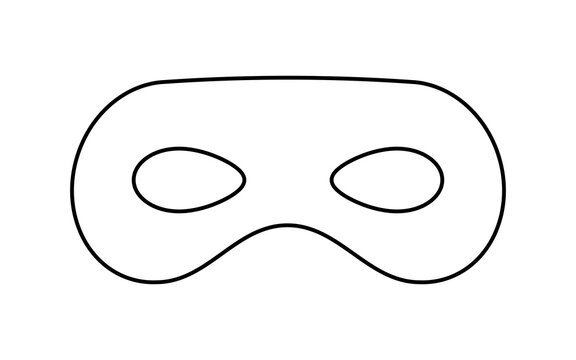 recommend clip art: Mask superhero carnival or opera actor outline lvector icon. Black masquerade costume with eye mask silhouette hidden burgar face. Line art incognito theatre secret party masque clip art illustration.