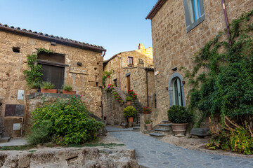 Naklejka na ściany i meble Beautiful historic center of Civita di Bagnoregio. Lazio Italy
