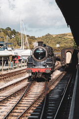 Brixham Devon UK October 1st 2021, 75014 Braveheart on the Dartmouth Steam Railway