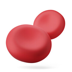 microscopic human red colored erythrocytes hemoglobin blood cells concept symbol 3d illustration 3d icon isolated