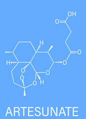 Fototapeta premium Skeletal formula of Artesunate malaria drug molecule.