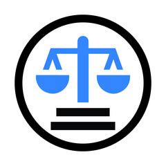Balance judge or justify law icon - obrazy, fototapety, plakaty
