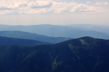 View from Chopok: the third highest peak of the Low Tatra range, Slovakia.