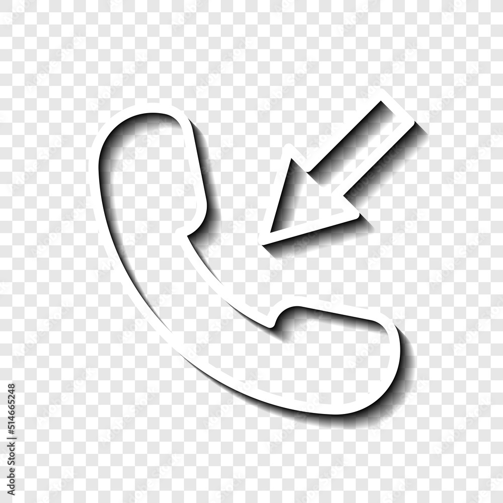 Poster call icon vector. flat design. white with shadow on transparent grid.ai