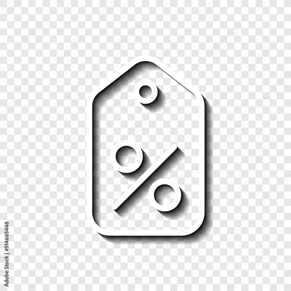 Poster discount simple icon vector. flat design. white with shadow on transparent grid.ai