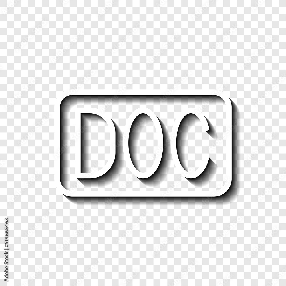 Poster doc simple icon vector. flat design. white with shadow on transparent grid.ai