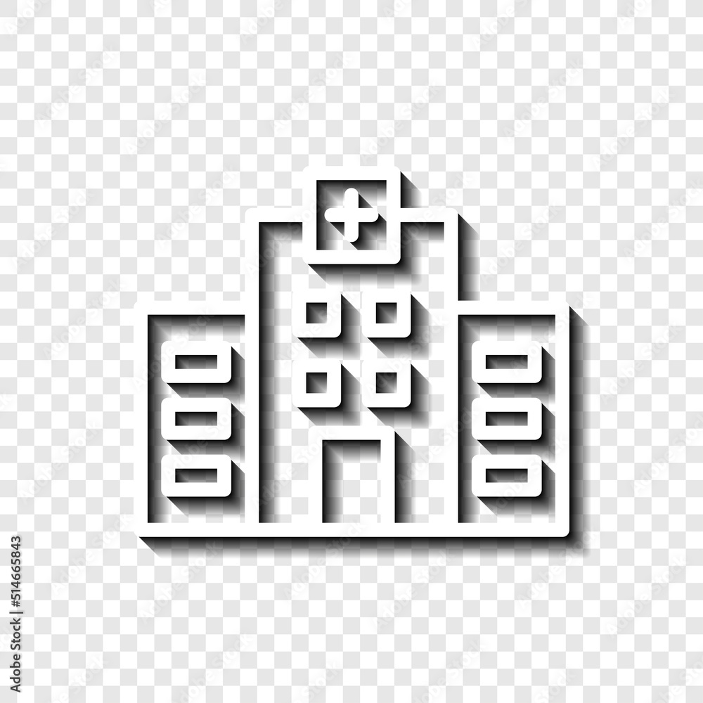 Poster hospital simple icon vector. flat design. white with shadow on transparent grid.ai