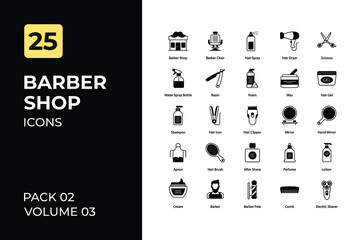 barbershop icons Collection. Set contains such Icons as hair, haircut, Saloon, Beauty saloon, and more.