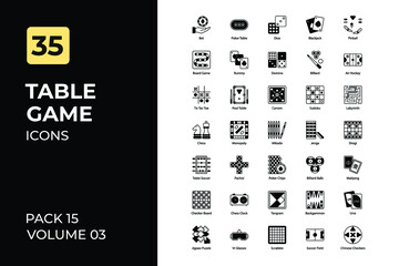  table game Icons Collection. Set contains such Icons as Ludo, card game, snooker, games Dress, and more.