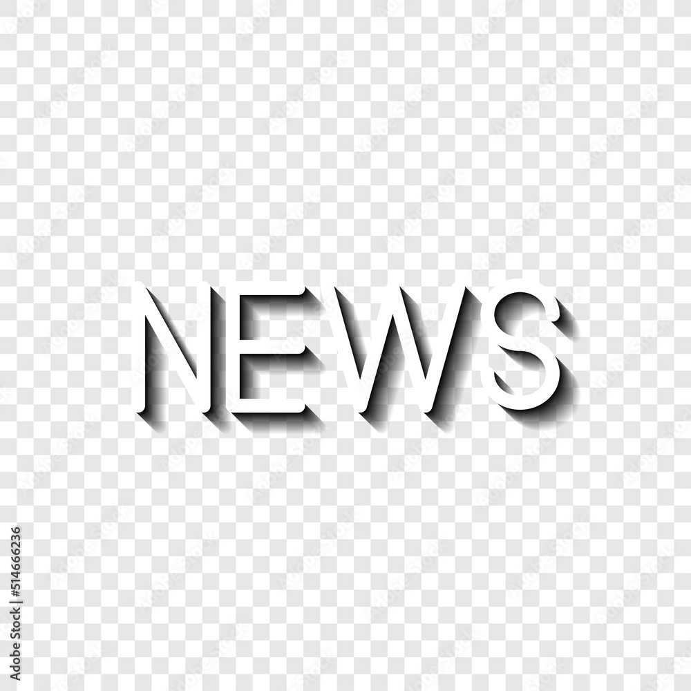 Aufkleber news simple icon vector. flat design. white with shadow on transparent grid.ai