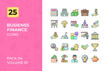 Business and Finance icons Collection. Set contains such Icons as Business man, Stockmarket, finance, banking, and more.