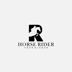 Rider Horse Logo Design Vector
