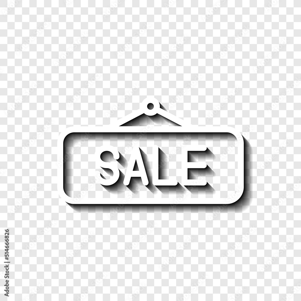 Poster sale banner simple icon vector. flat design. white with shadow on transparent grid.ai