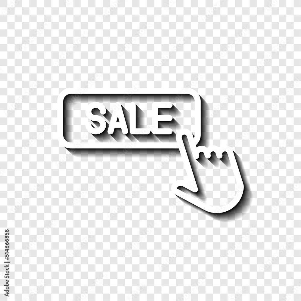 Aufkleber sale button simple icon vector. flat design. white with shadow on transparent grid.ai