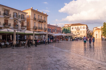 Fototapeta na wymiar Town square Nafpilo, Greece