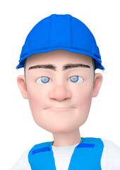 builder cartoon is angry